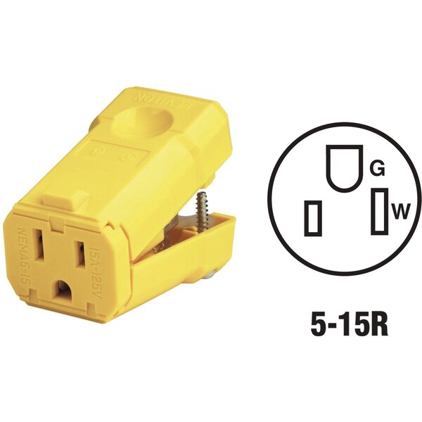 15A 125V 3-Wire 2-Pole Python Cord Connector